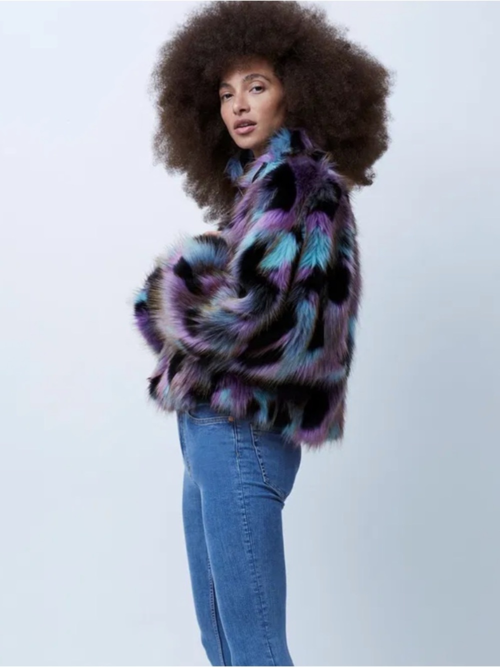 French Connection Ede faux fur bomber jacket - Picture 3 of 5